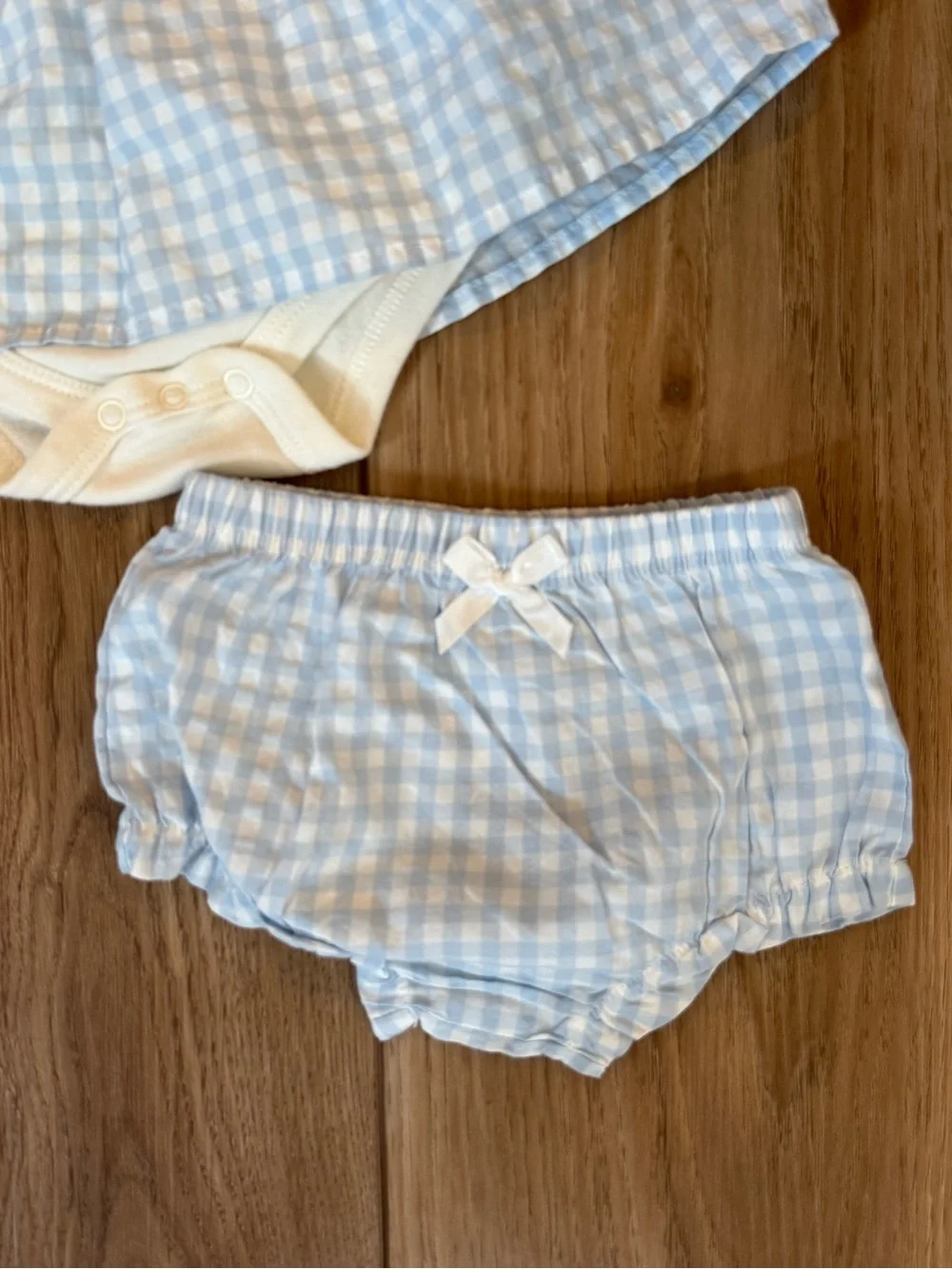 Nicole Miller Baby Girl Cherry Gingham Romper & Bloomers Set 0-3M
